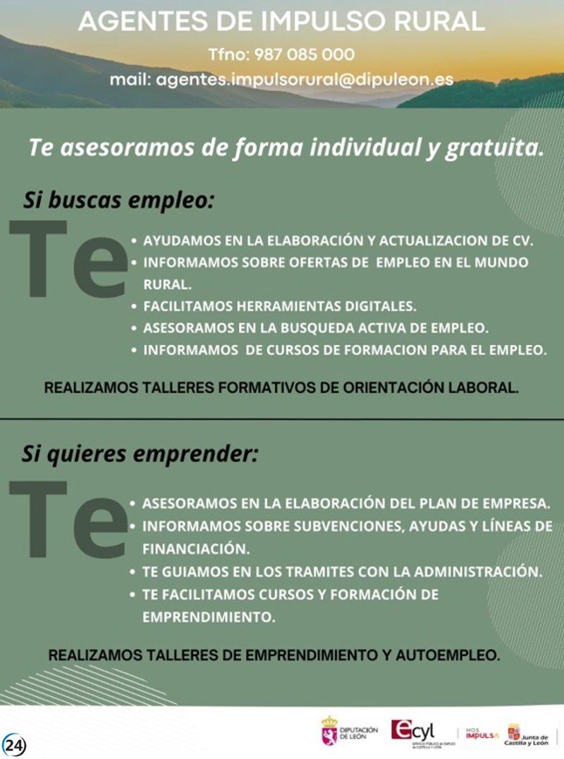 La Diputación de León impulsa la contratación de cuatro desempleados para revitalizar el medio rural.