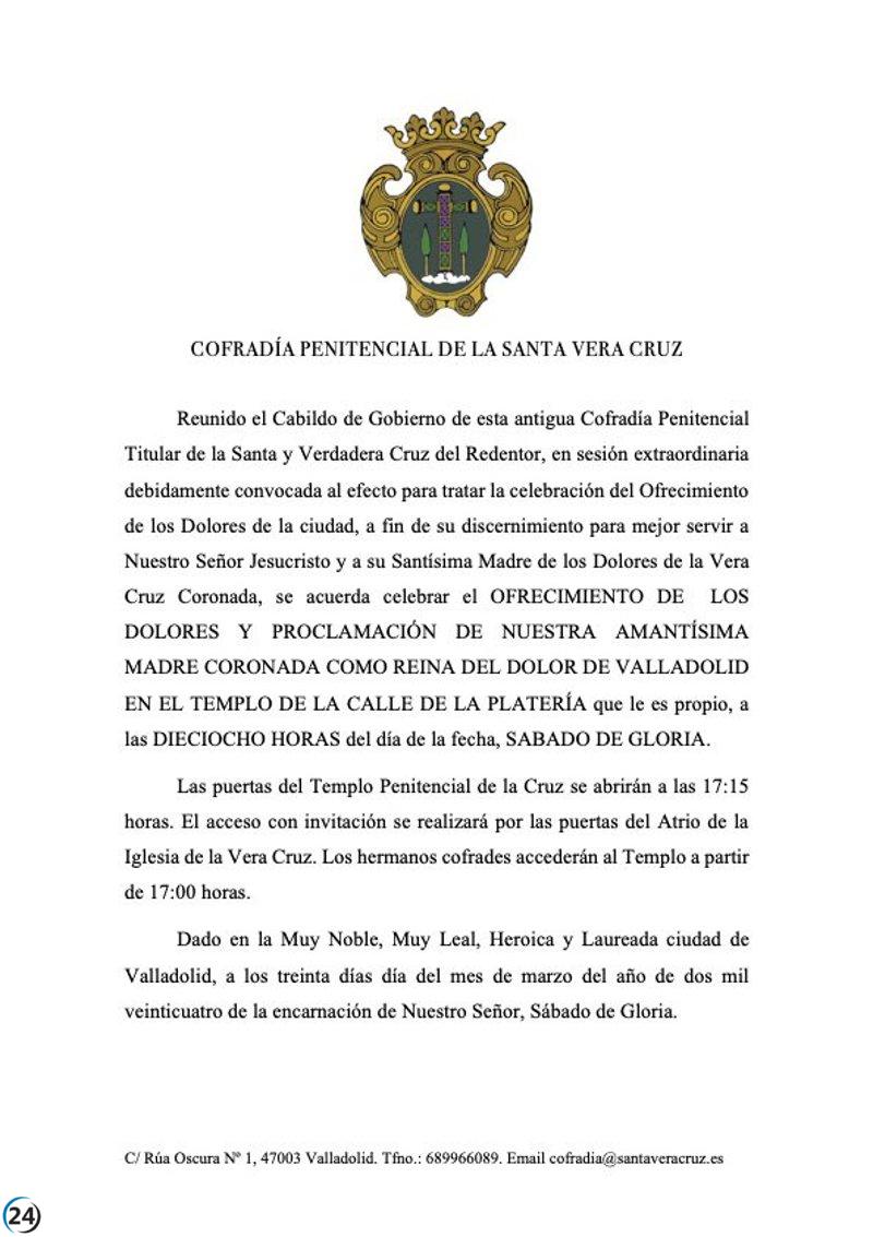 Cancelan acto de la Semana Santa de Valladolid por mal tiempo.