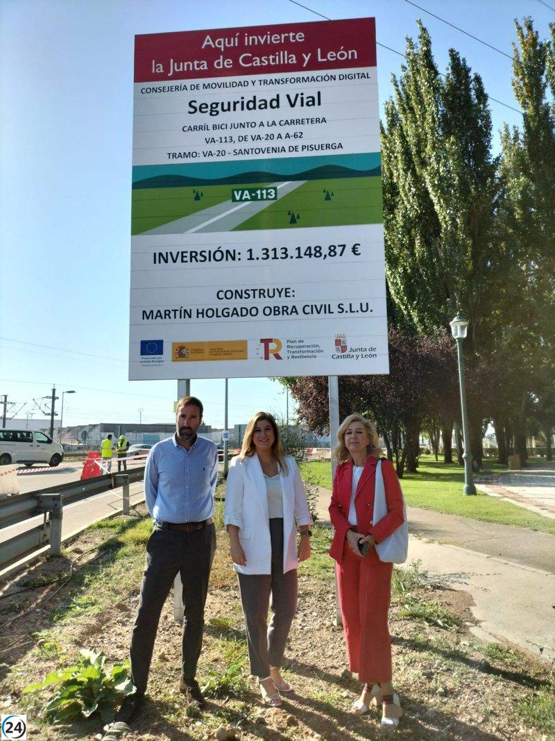 Finalización de las obras del carril bici a Santovenia prevista para finales de mayo.