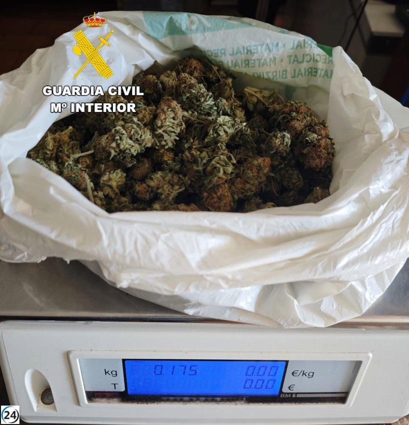 Ardoncino (León) detención por posesión de 175 gramos de marihuana.