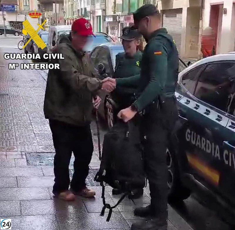 La Guardia Civil rescata a peregrino estadounidense en Burgos durante tormenta.