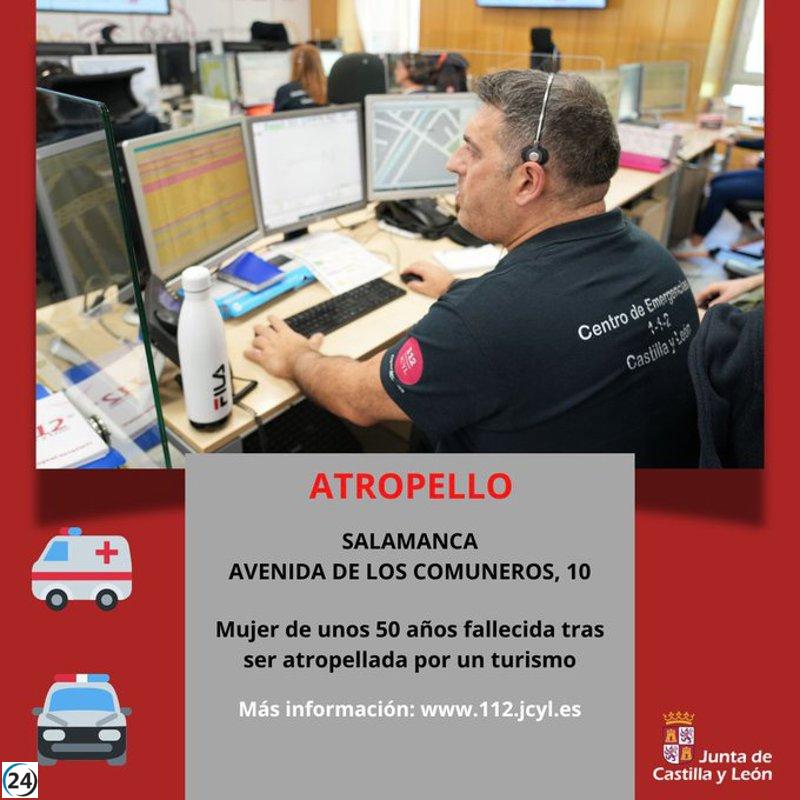 Trágico accidente en Salamanca: mujer de 50 años pierde la vida al ser atropellada por un turismo