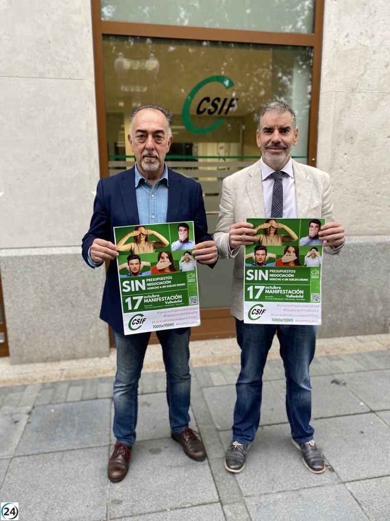 CSIF protagoniza movilización en Valladolid por salarios justos y la parálisis administrativa.