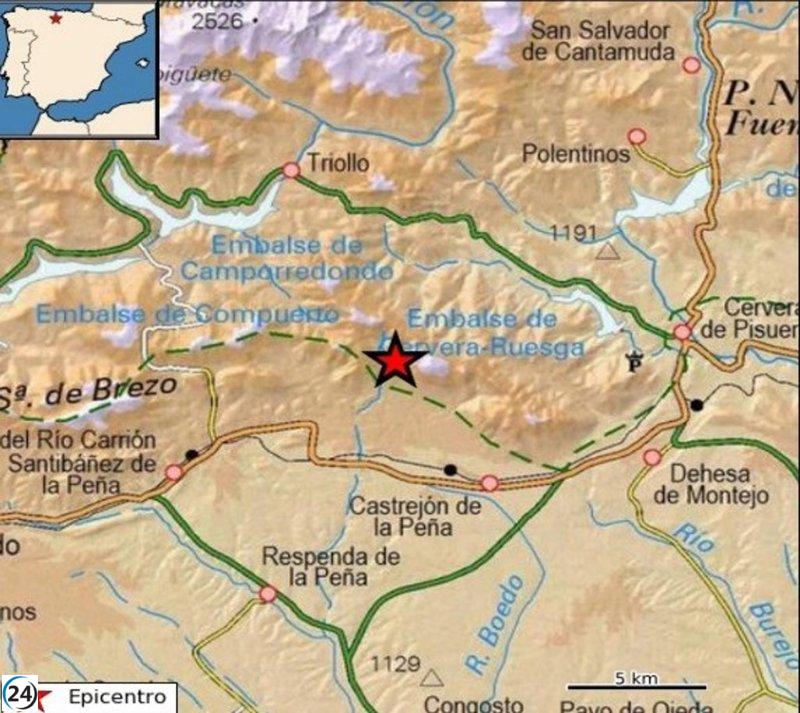 Terremoto de magnitud 2,5 sacude Castrejón de la Peña, en Palencia
