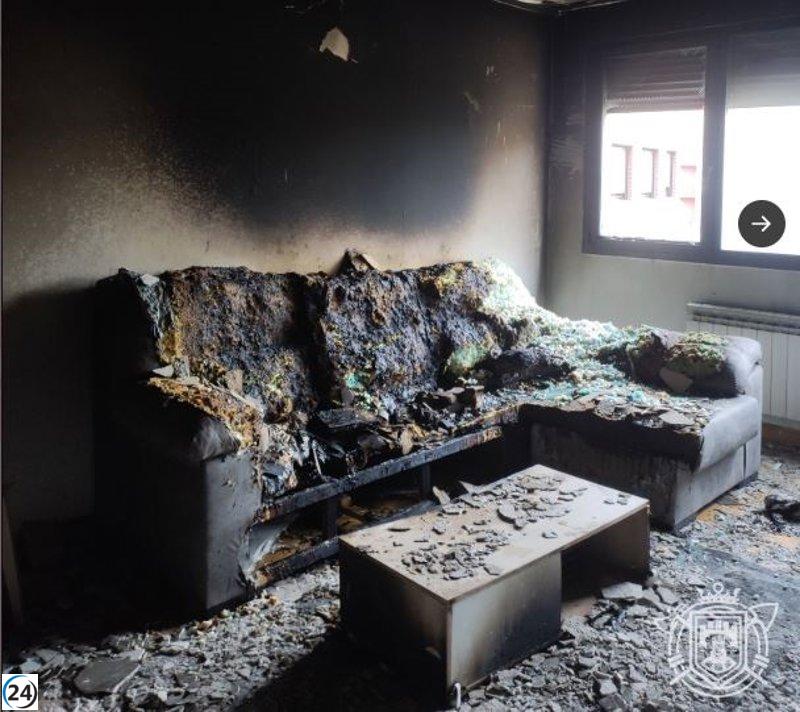Incendio en vivienda de Burgos causa daños materiales y la trágica pérdida de una mascota.