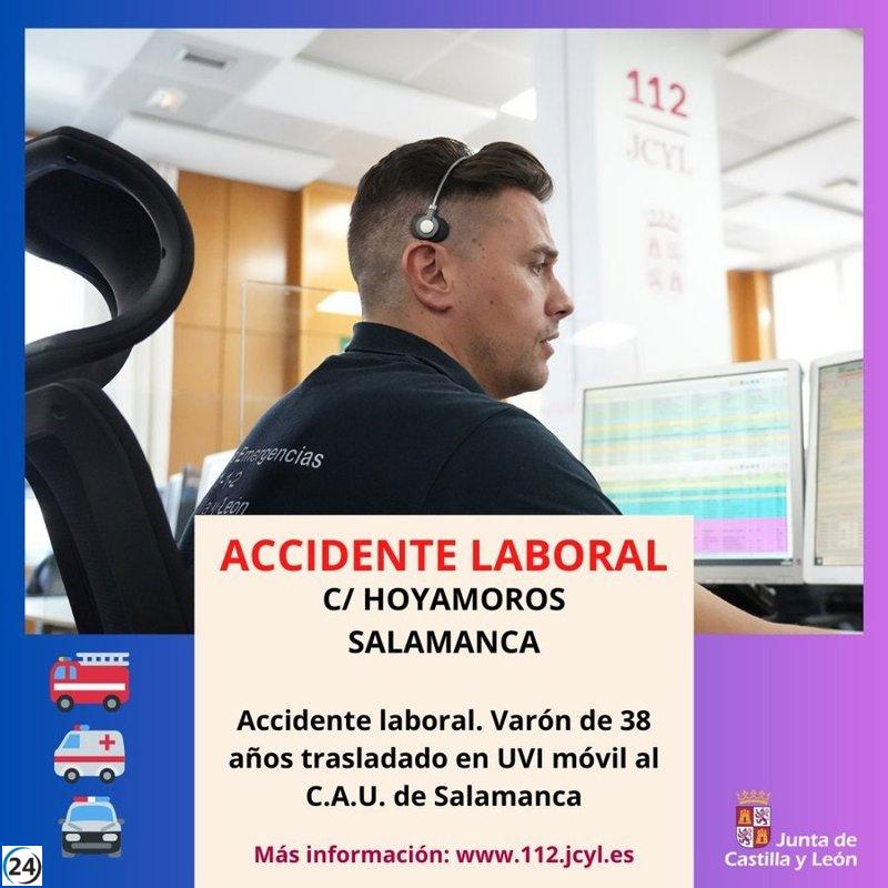 Trabajador lesionado en accidente con resinadora en Salamanca.