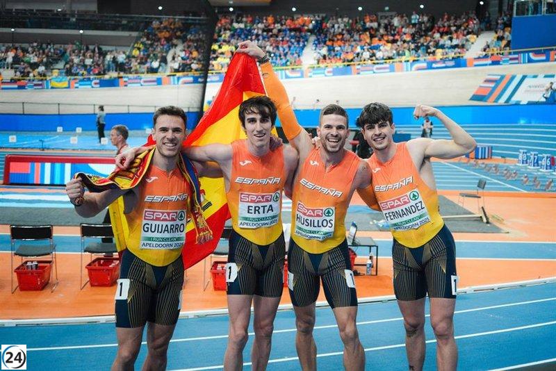 España brilla en el Europeo 'indoor' con cuatro medallas, culminando con el oro en relevos 4x400.