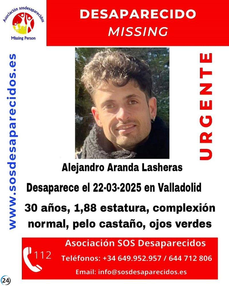 Desaparece un joven de 30 años en Valladolid desde el sábado.