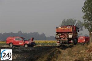Cuatro integrantes de la UME resultan heridos en el incendio de Yeres, León.