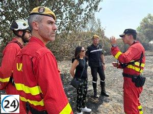 Robles elogia la labor de la UME en Ayoó de Vidriales tras enfrentar un incendio devastador.