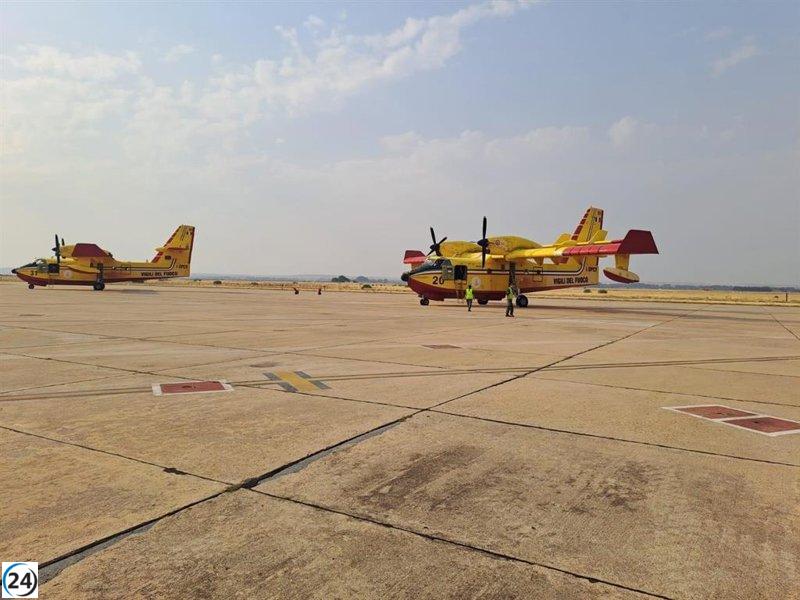 Italia envía dos aviones cisterna para combatir el incendio en Barniedo, León.