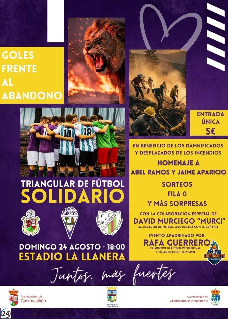 Partido benéfico de fútbol en La Bañeza el domingo para apoyar a las víctimas de los incendios.