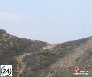 Una voluntaria de incendios recupera el conocimiento tras desmayarse en el monte Catoute, León.