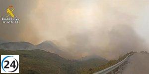 Evacuación en La Baña (León) debido a incendio originado en Porto (Zamora)