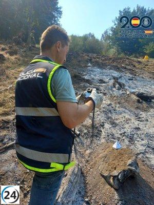 Arrestan en Bouzas (León) a un hombre por iniciar un incendio al quemar rastrojos.