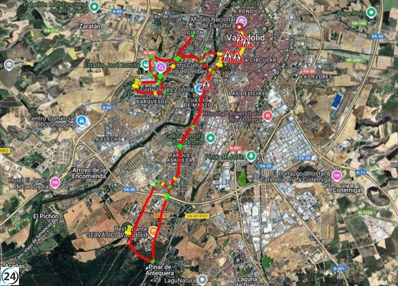 Cortes de tráfico en Valladolid por La Vuelta: detalles para el 10 y 11 de septiembre.
