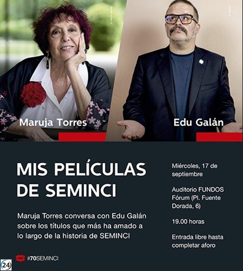 Maruja Torres será la invitada estelar en Valladolid el 17 de este mes para compartir sus filmes favoritos de Seminci.