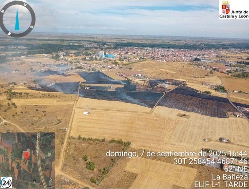 Incendio en Santiago de la Valduerna (León) clasificado como de gravedad nivel 1.