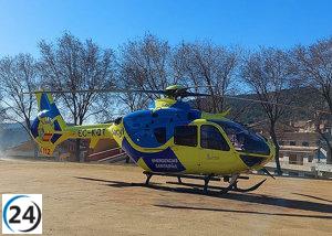 Joven trabajador de 24 años sufre lesiones graves al caer desde un segundo piso en Frades de la Sierra, Salamanca.