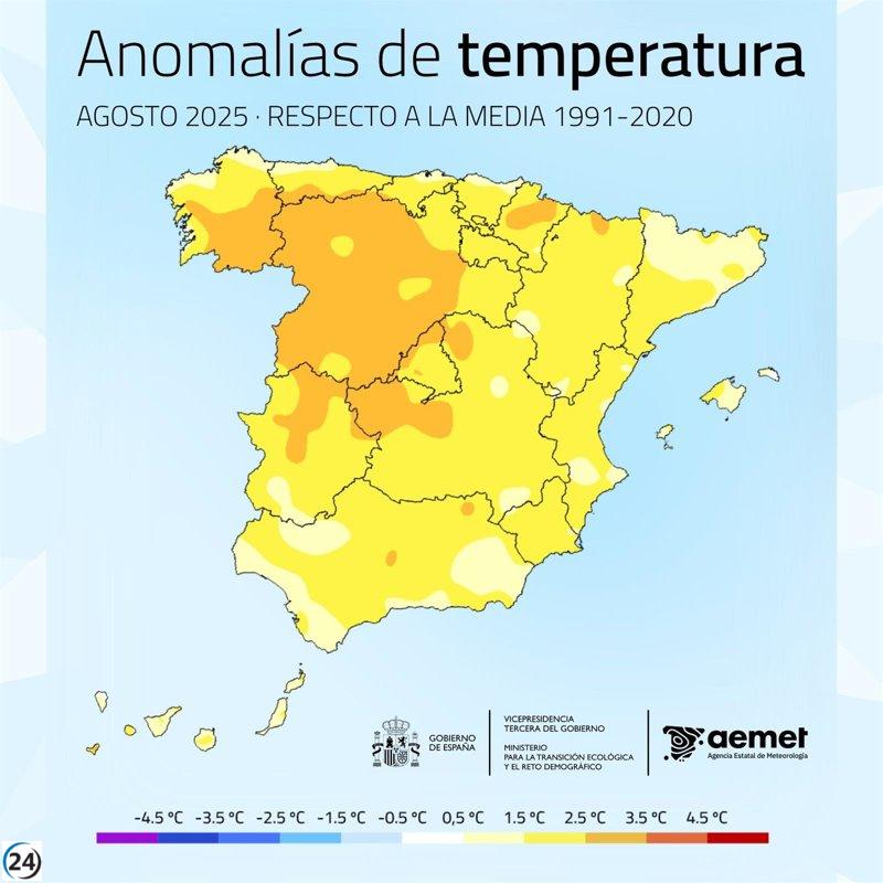 Agosto marca un hito de calor récord desde 1900.