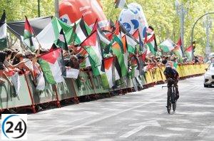 Dos activistas pro Palestina arrestados en la Vuelta; Podemos critica a Marlaska.