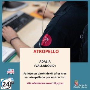 Un hombre de 61 años pierde la vida tras ser atropellado por un tractor en Adalia.