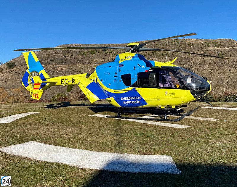 Ciclista herido en Zamora es rescatado por helicóptero tras choque con caravana.