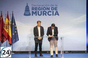 Mañueco resalta el compromiso de la 'Declaración de la Región de Murcia' con una gestión eficaz frente al desorden del gobierno de Sánchez.