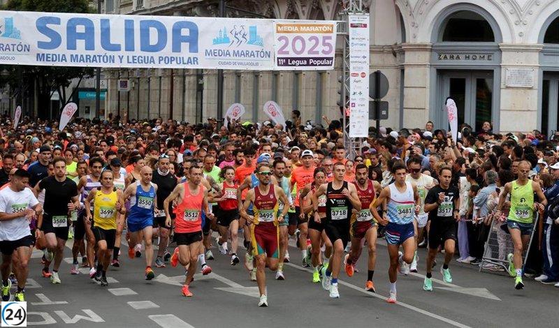 Más de 3.000 corredores desafían la lluvia en la XXXVI Media Maratón de Valladolid.