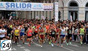 Más de 3.000 corredores desafían la lluvia en la XXXVI Media Maratón de Valladolid.