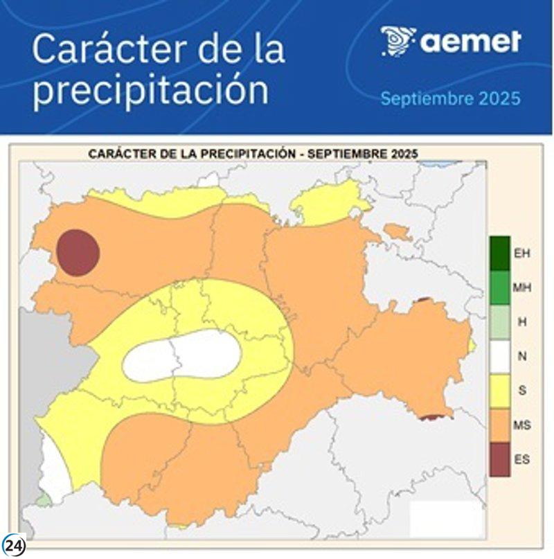 Septiembre marcó temperaturas normales pero un notable déficit de lluvias del 74%.