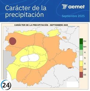 Septiembre marcó temperaturas normales pero un notable déficit de lluvias del 74%.