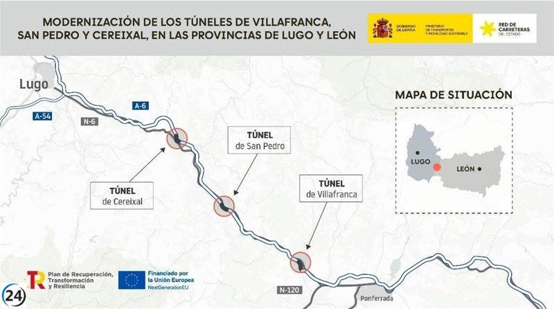 El Ministerio de Transportes invierte 22,7 millones en modernizar túneles del Puerto de Piedrafita.