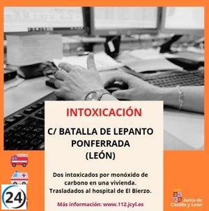 Dos personas sufren intoxicación por monóxido de carbono en un hogar de Ponferrada.