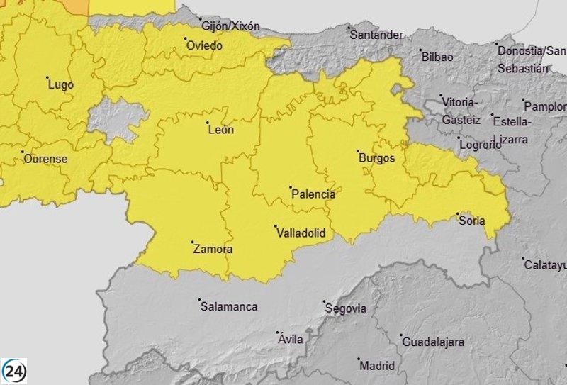 Alerta amarilla por vientos en seis provincias de Castilla y León este miércoles, según Aemet.