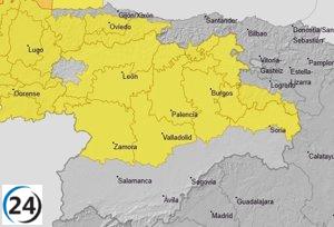 Alerta amarilla por vientos en seis provincias de Castilla y León este miércoles, según Aemet.