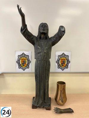 Detenido en Palencia por transportar un Cristo robado en una carretilla.