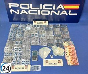 Operativo antidrogas en Burgos: un arrestado con 24 gramos de cocaína y más de 500 píldoras de viagra.
