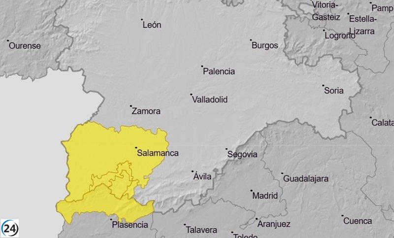 Salamanca en alerta amarilla por lluvias: se esperan hasta 15 litros por metro cuadrado.