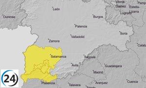 Salamanca en alerta amarilla por lluvias: se esperan hasta 15 litros por metro cuadrado.