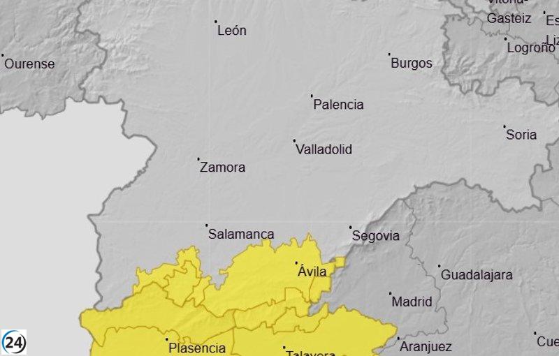 Ávila y Salamanca en alerta por lluvias este miércoles.