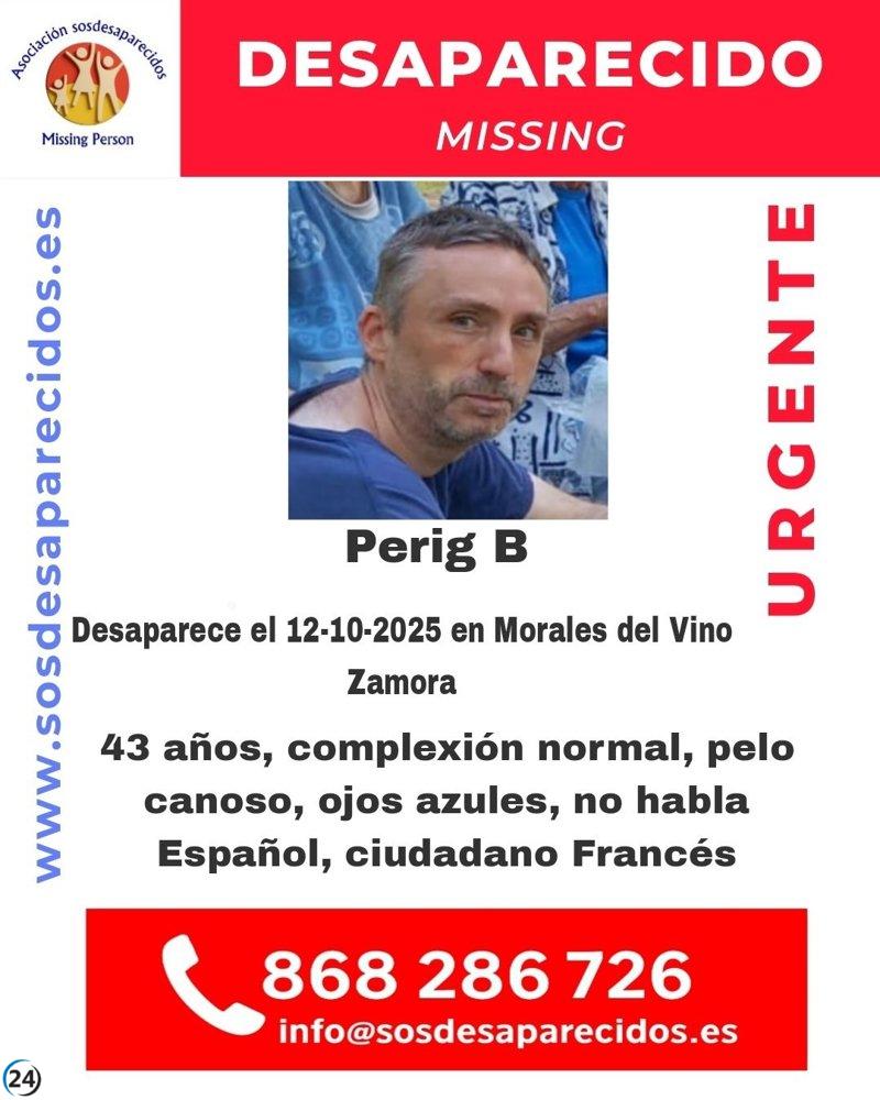 Desaparece un ciudadano francés en Morales del Vino, Zamora, desde el 12 de octubre.