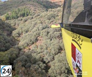Ciclista de 70 años es rescatado en helicóptero tras accidente en Toral de los Vados, León.