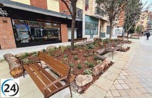 Finalizan las obras de mejora y expansión de áreas verdes en la calle Gütenberg de Salamanca.