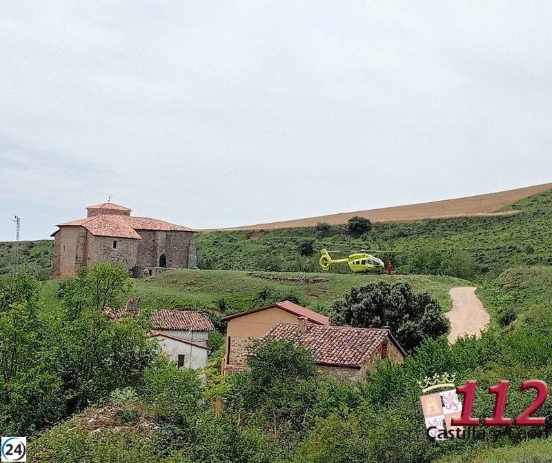 Hombre herido rescatado tras descolgarse en Miraveche, Burgos.