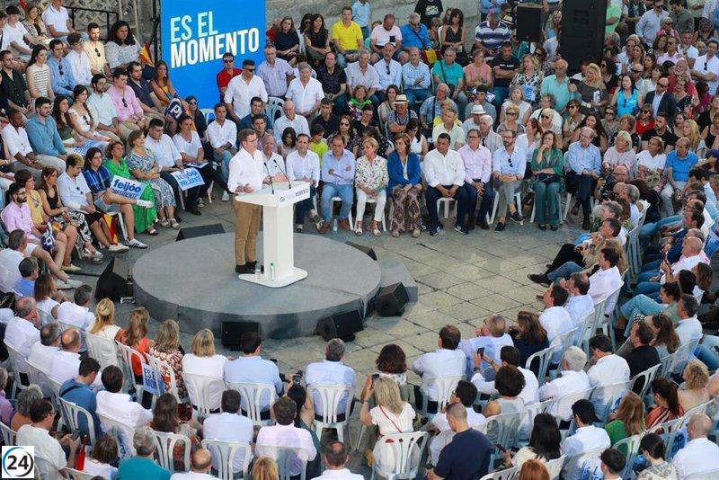 Feijóo insta a los votantes de Vox a evitar que Sánchez obtenga escaños gratis.