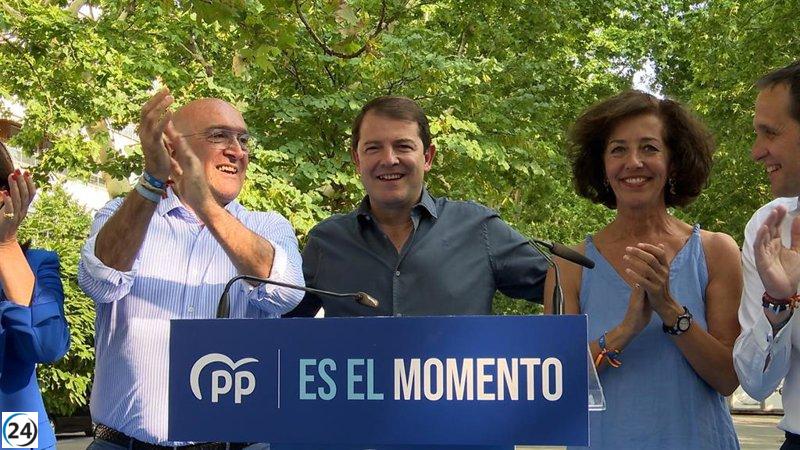 Mañueco critica a Sánchez por no visitar CyL durante la campaña.
