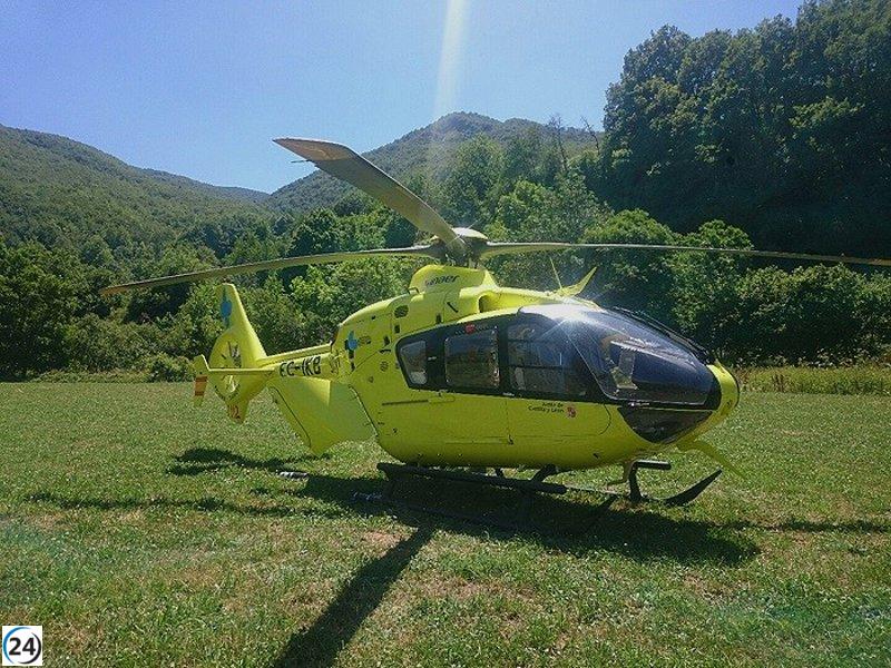 Mujer de 77 años trasladada en helicóptero medicalizado tras accidente en Arcos (Burgos)