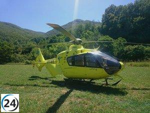 Mujer de 77 años trasladada en helicóptero medicalizado tras accidente en Arcos (Burgos)