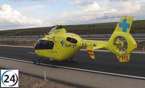 Cuatro personas heridas en vuelco de un turismo en la A-1 cerca de Aranda (Burgos)